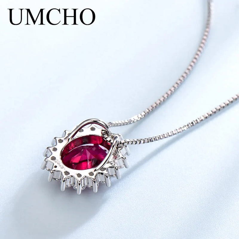 925 Sterling Silver Gemstone Pendant Necklace for Women