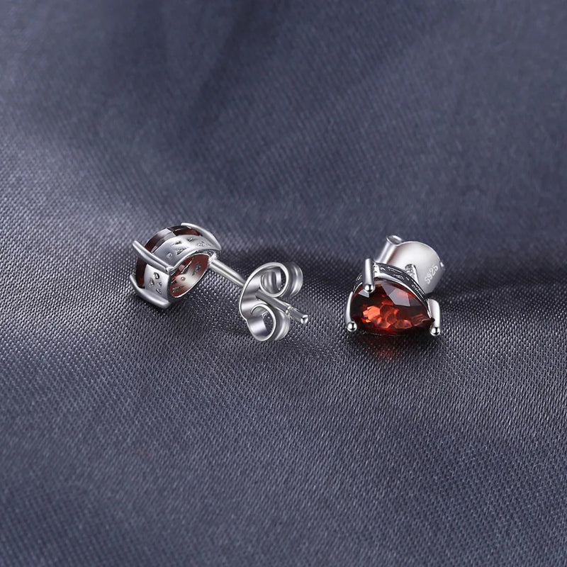 925 Sterling Silver Garnet Earrings, 1.80 ctw for Women