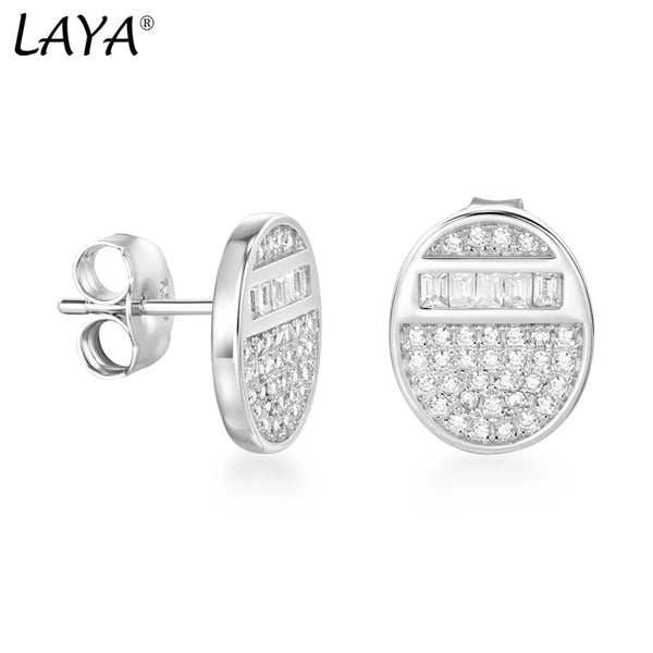 Sterling Silver Zircon Stud Earrings for Women