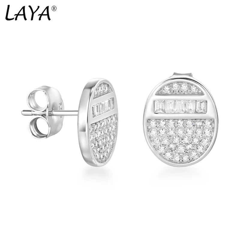 Sterling Silver Zircon Stud Earrings for Women