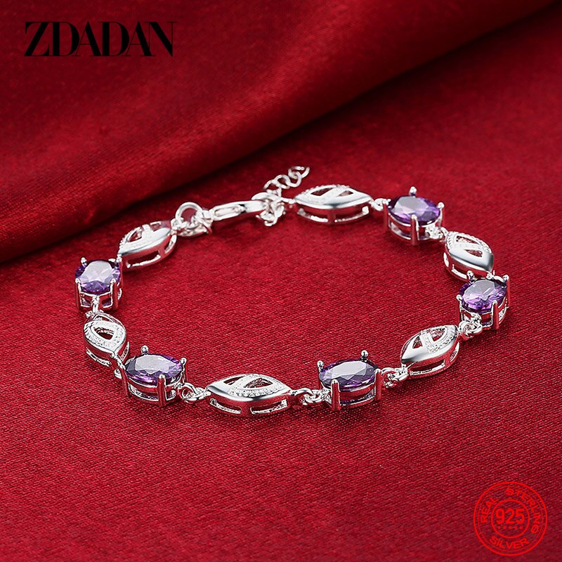 Sterling Silver Amethyst Geometric Bracelet for Women