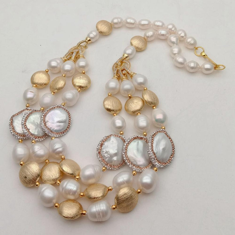 Sterling Silver Freshwater Cultured White Coin Pearl Necklace for Women