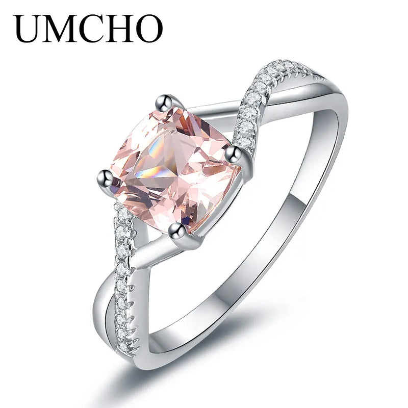 Sterling Silver Morganite Gemstone Ring for Women