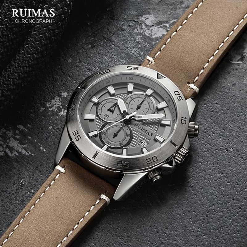 Stainless Steel Quartz Chronograph Luminous Watch for Men