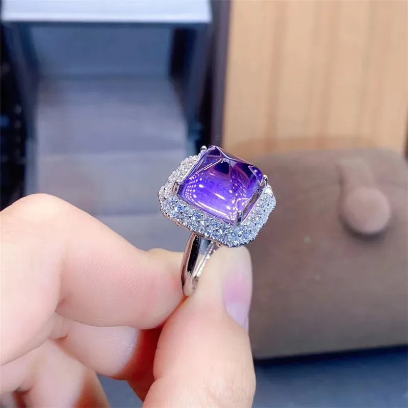 Sterling Silver Amethyst Ring for Women