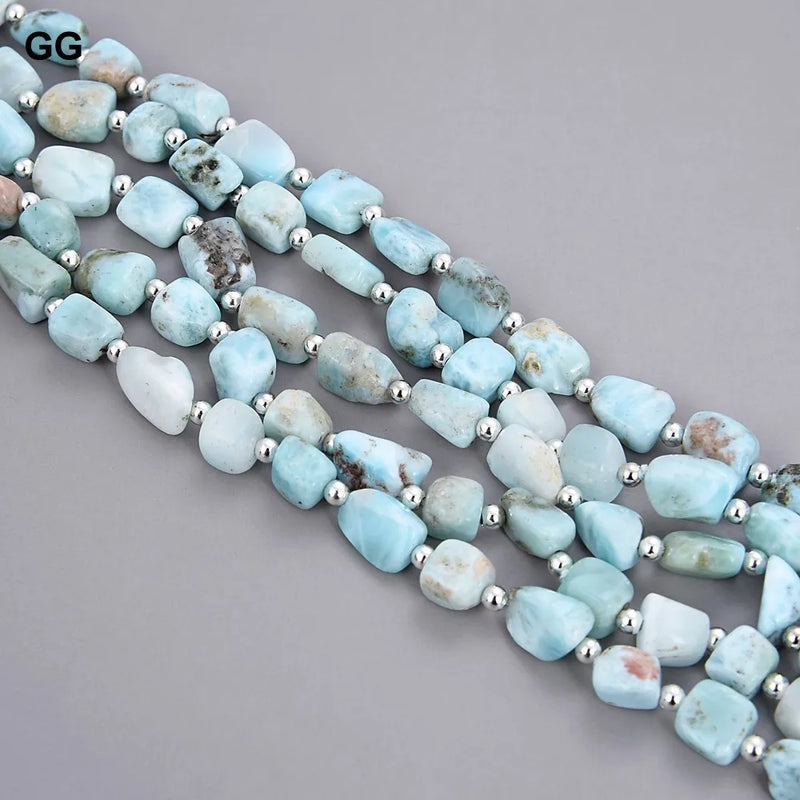 Sterling Silver Larimar Nugget Bracelet for Women