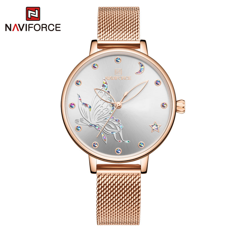 Stainless Steel Mesh Quartz Watch for Women