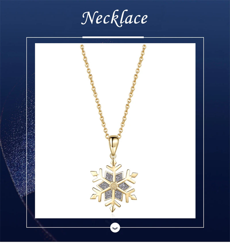 925 Sterling Silver Snowflake Pendant Necklace for Women