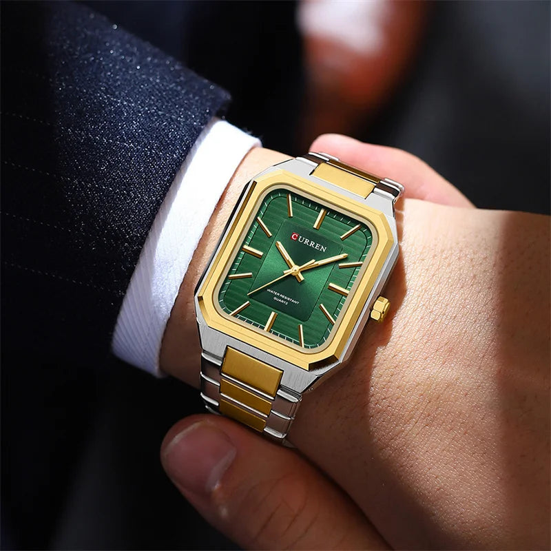 Stainless Steel Rectangle Sport Watch for Men