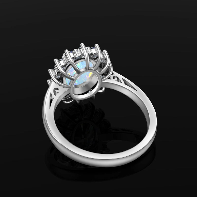 925 Silver Opal Ring for Woman