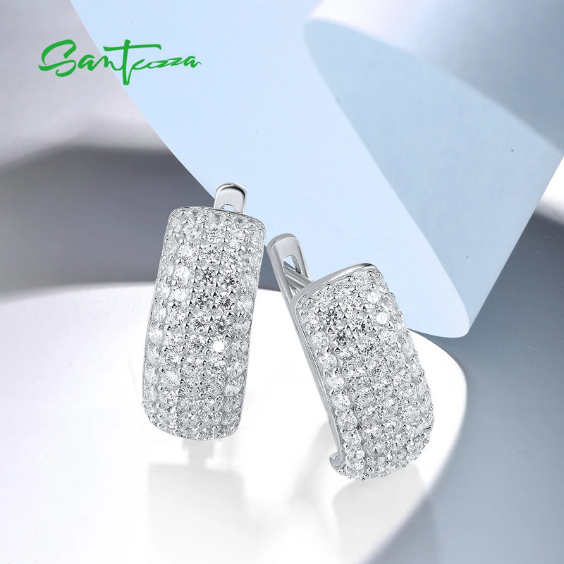 925 Sterling Silver Cubic Zirconia Earrings for Women