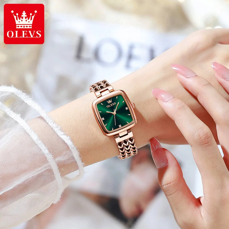 OLEVS Luxury Elegant Women's Watch Trend Waterproof Simple Atmosphere Stainless Steel Quartz Wrist watch Original Certification
