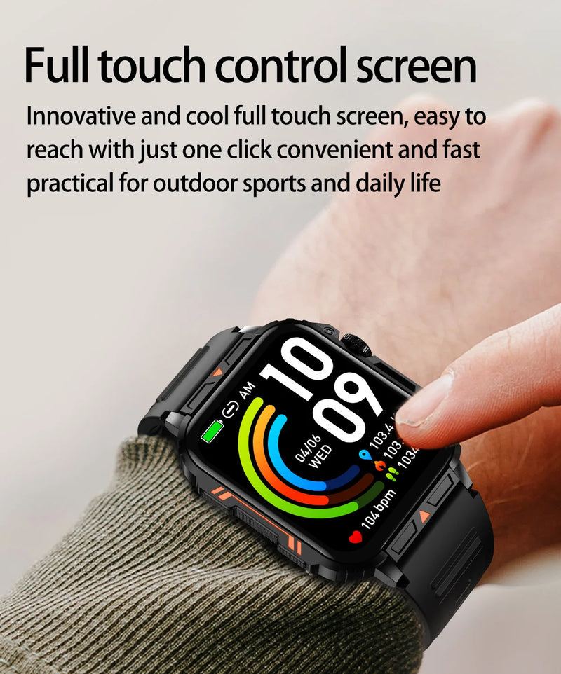 Smartwatch with 1.95 Inch Screen, Health Monitoring, IP68 Waterproof, Suitable for Men and Women