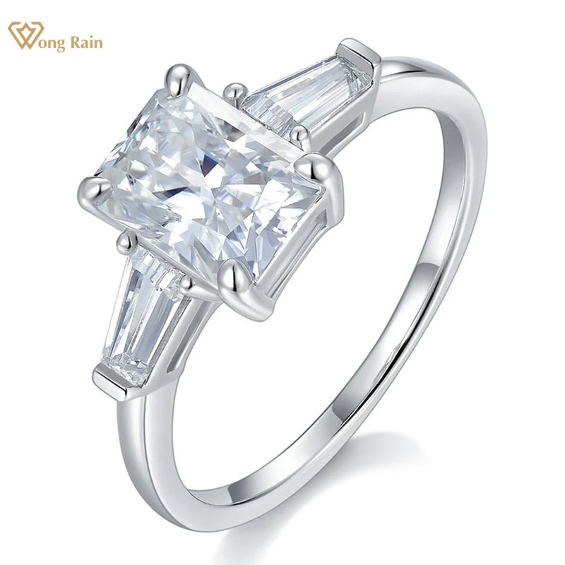 Sterling Silver 6ctw Moissanite Engagement Ring for Women