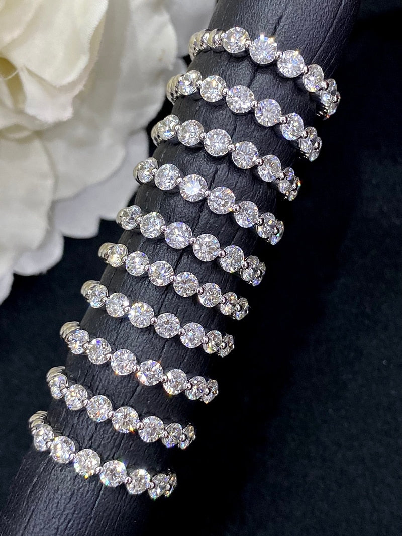 18K White Gold Real Diamond Ring, Classic Design for Women