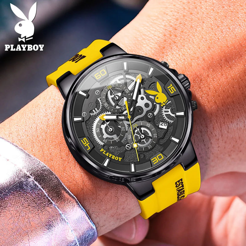 Stainless Steel Silicone Luxury Waterproof Luminous Watch for Men