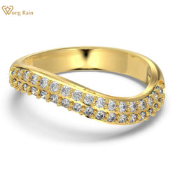 18K Gold Plated Sterling Silver Diamond Gemstone Ring for Women