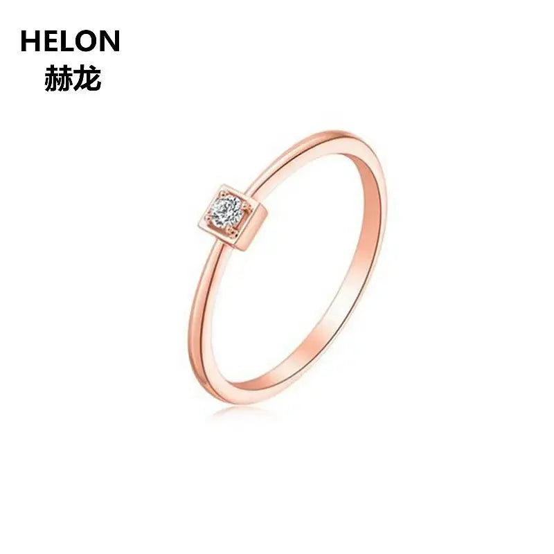 14k Rose Gold Natural Diamond Engagement Ring for Women