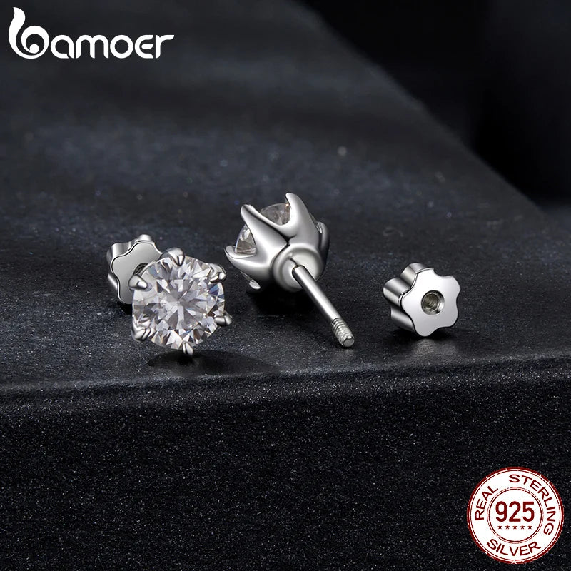 White Gold Plated Moissanite Studs, 0.50ctw for Women