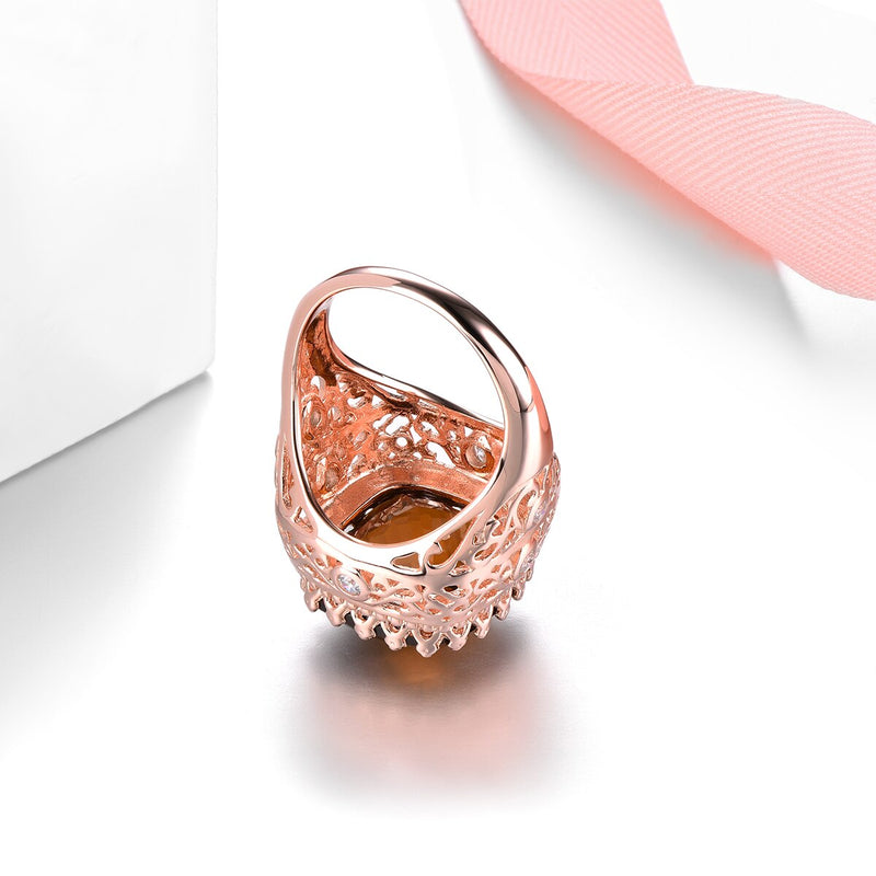 Rose Gold Plated Rutile 9.2ct Ring for Women