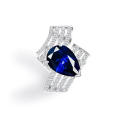 925 Sterling Silver Gemstone Wedding Band with Lab Sapphire, Ruby, Emerald, High Carbon Diamonds