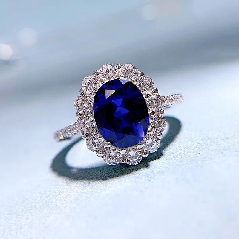 925 Sterling Silver Sapphire Ring for Women