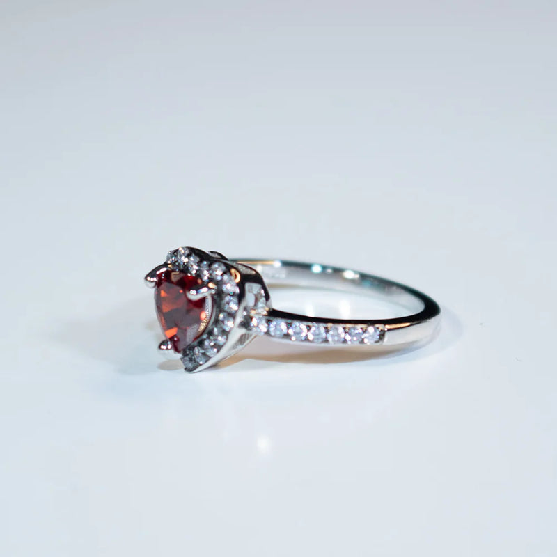 Silver 925 Garnet Ring for Women