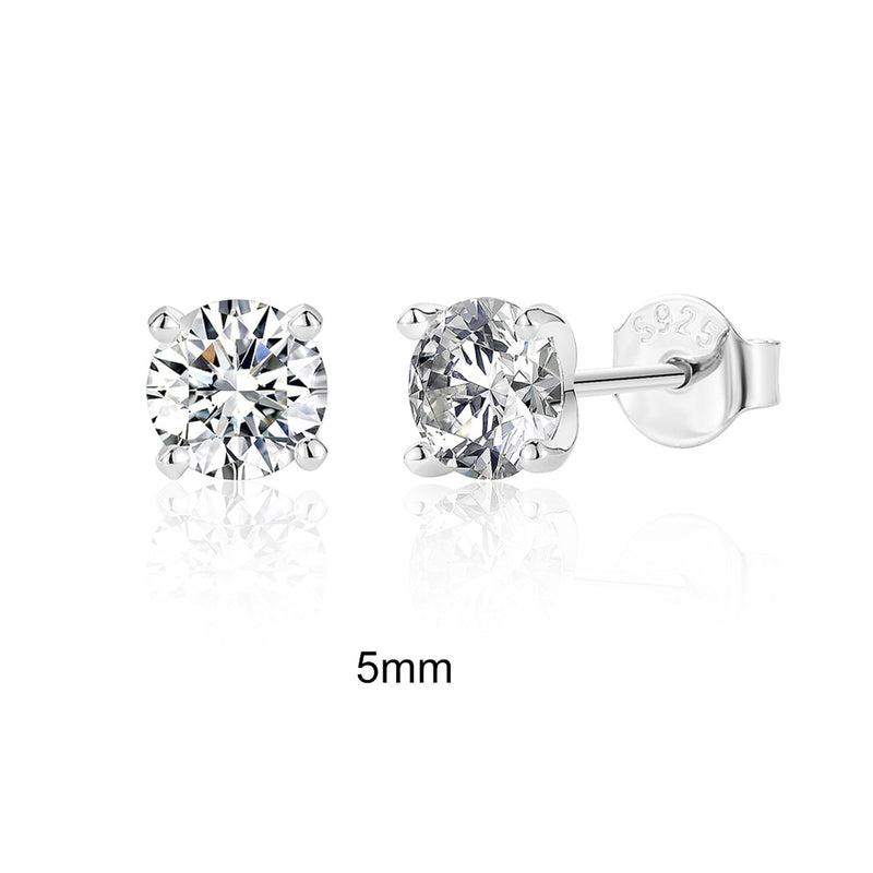 925 Sterling Silver Moissanite 0.5-1.2 ctw Stud Earrings for Women