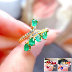 925 Sterling Silver Emerald/Ruby/Sapphire Rings for Women