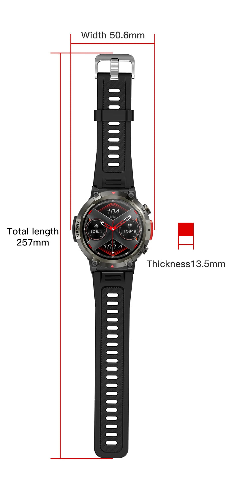 Touch Screen Smart Watch with Health Monitor for iOS and Android