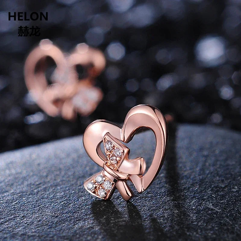 14k Rose Gold SI/H Natural Diamonds Stud Earrings for Women