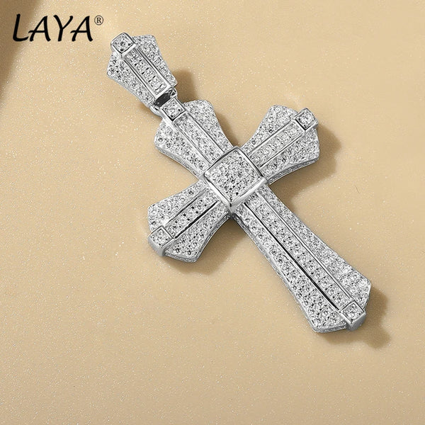 Sterling Silver Full Zircon Cross Pendant for Women