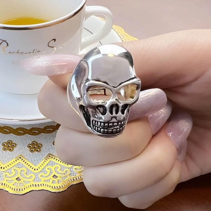 925 Sterling Silver Skull Ring for Unisex