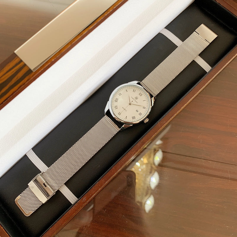 Luxury Stainless Steel Date Quartz Wristwatch for Men – Full Waterproof, Dropshipping Available.