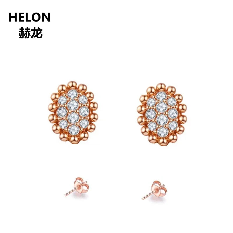 14k Rose Gold SI/H Natural Diamond Stud Earrings for Women