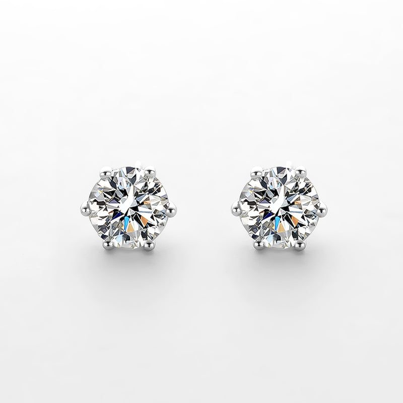 OEVAS Real 1 Carat D Color Moissatine Stud Earrings For Women 18K Gold Color 925 Sterling Silver Wedding Party Fine Jewelry