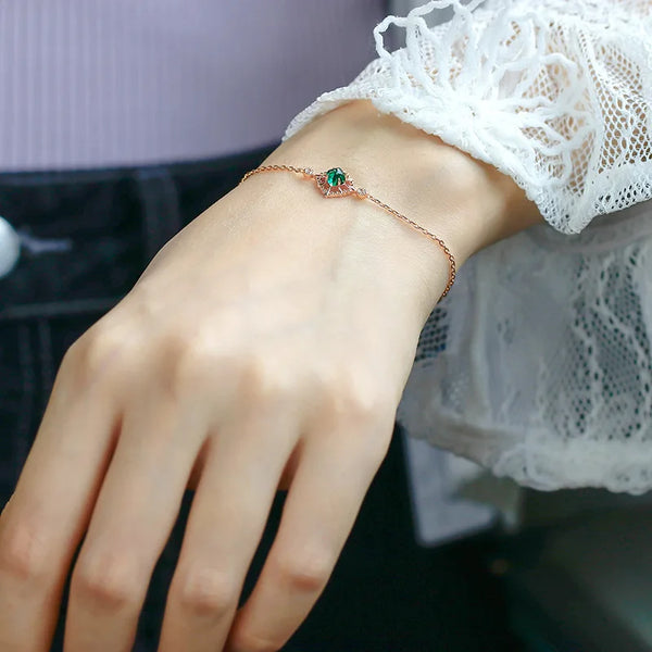 Sterling Silver 925 Emerald Bracelet for Women