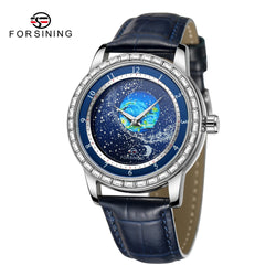 Leather Luxury Full Sky Star Quartz Watch for Men