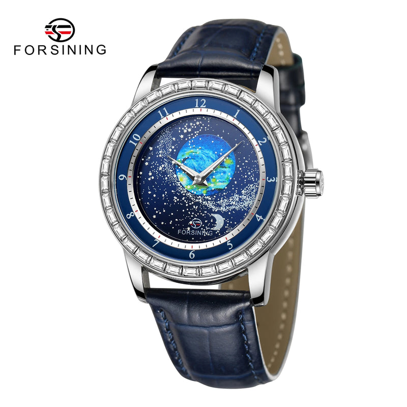 Leather Luxury Full Sky Star Quartz Watch for Men