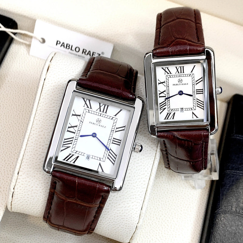 Luxury Square Dial Wristwatch with Date for Man and Woman