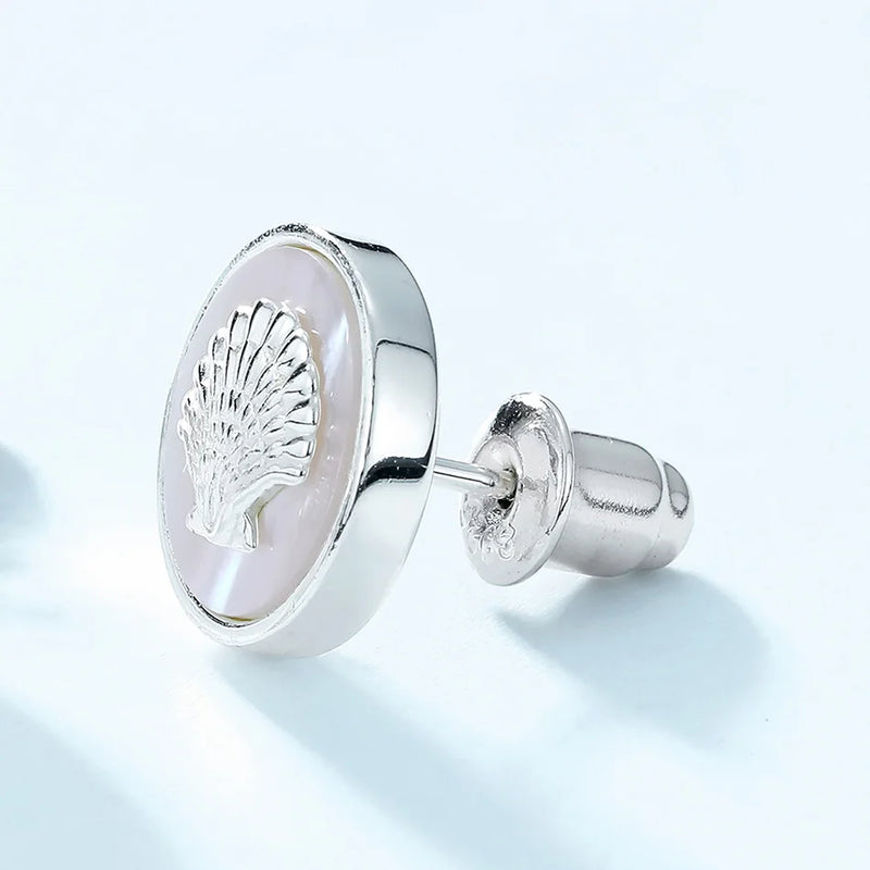 925 Sterling Silver Shell Stud Earrings for Women