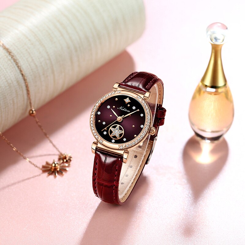 Gold or Silver Stainless Steel Rhinestone Quartz Watch for Women