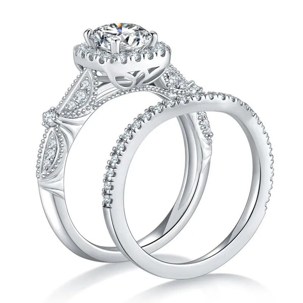 Solid 925 Silver Moissanite Engagement Ring for Woman