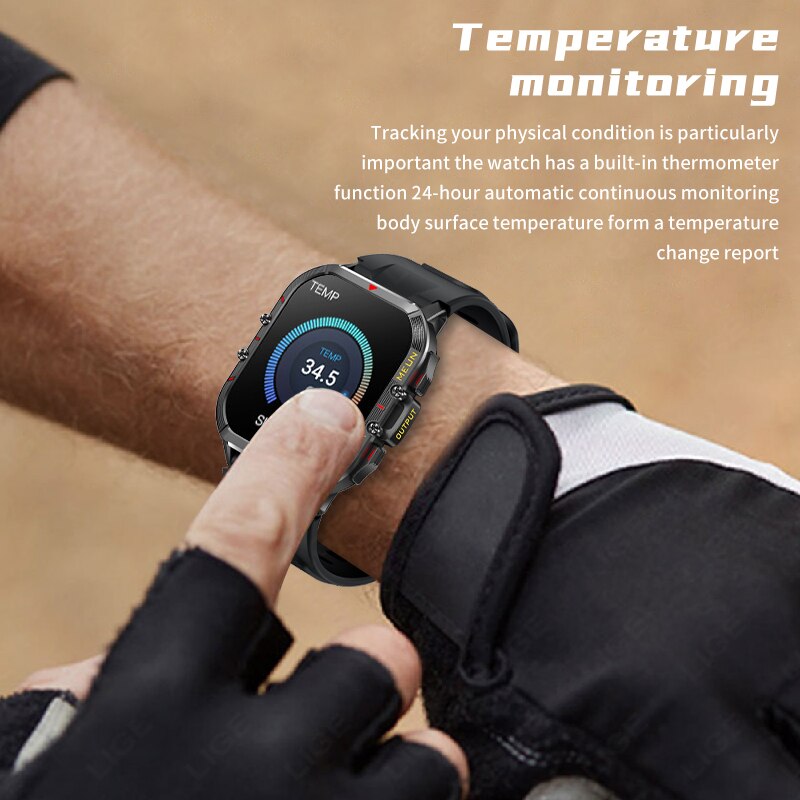 1.96 Inch Bluetooth Call Smartwatch with Health Monitor for Men