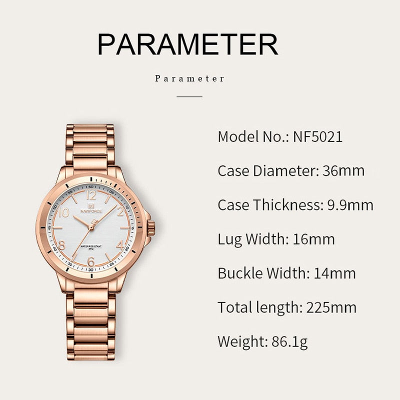 Stainless Steel Quartz Watch with Bracelet, Fashionable, for Women