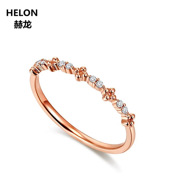 14k Rose Gold Natural Diamond Engagement Ring for Women