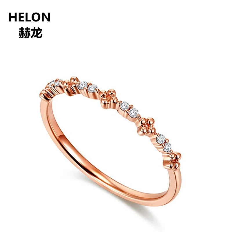 14k Rose Gold Natural Diamond Engagement Ring for Women