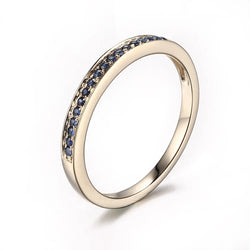 14k Yellow Gold Genuine Sapphires Engagement Ring for Women