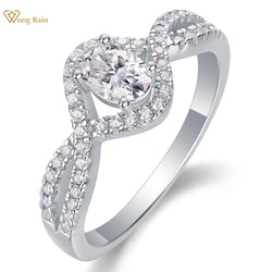 925 Sterling Silver Oval Moissanite Wedding Engagement Ring for Women