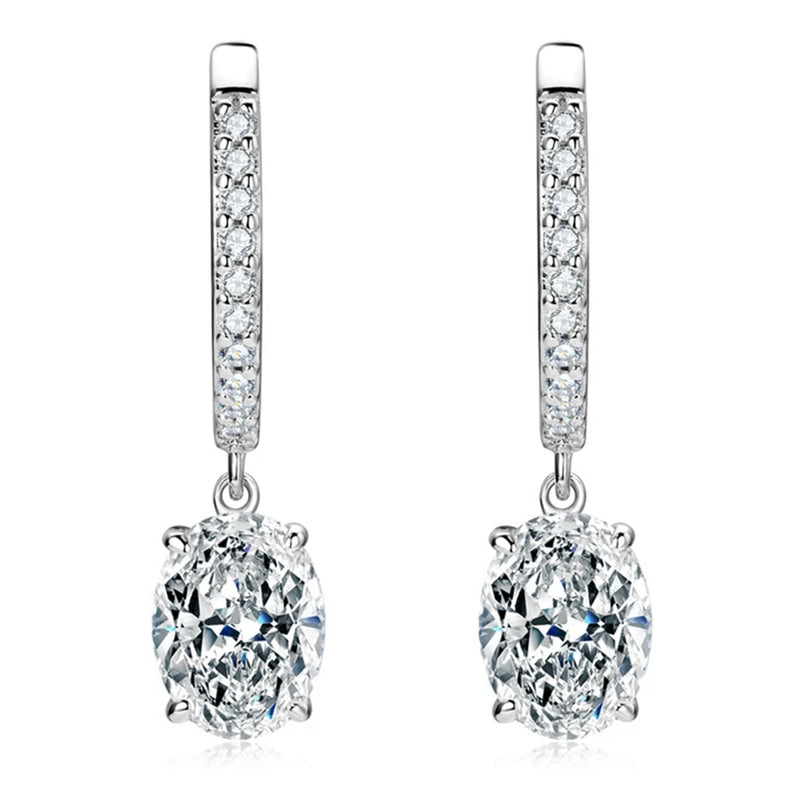 18K Gold Plated Sterling Silver Moissanite Drop Earrings for Women